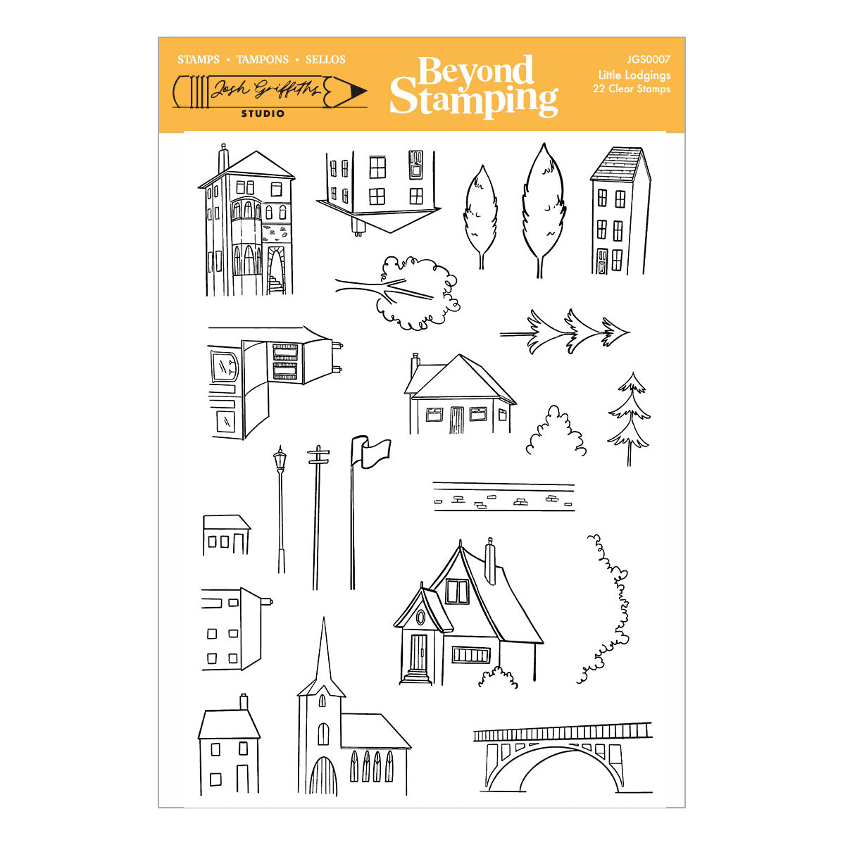 Josh Griffiths Studio Little Lodgings Clear Stamp Set jgs0007