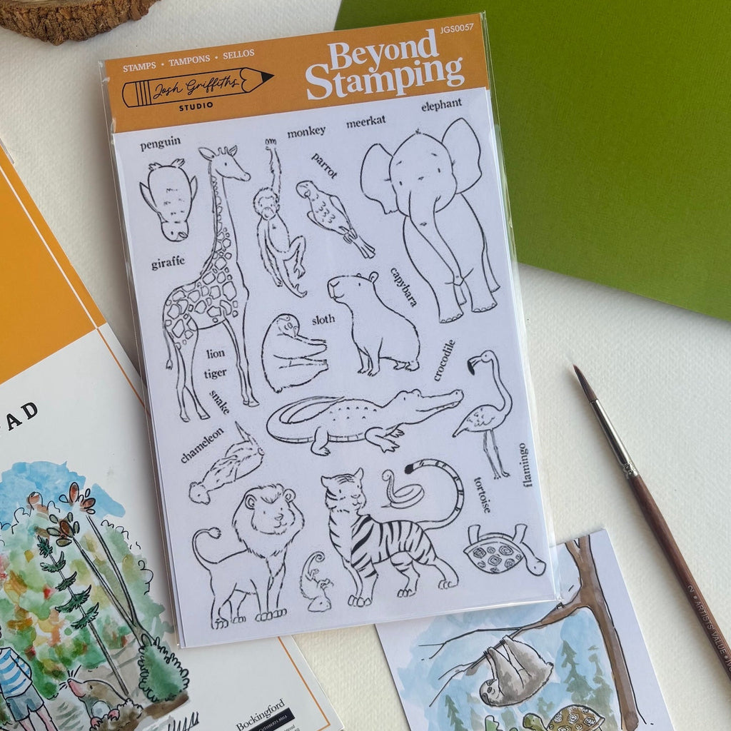 Josh Griffiths Studio Storybook Zoo Animals Clear Stamp Set jgs0036