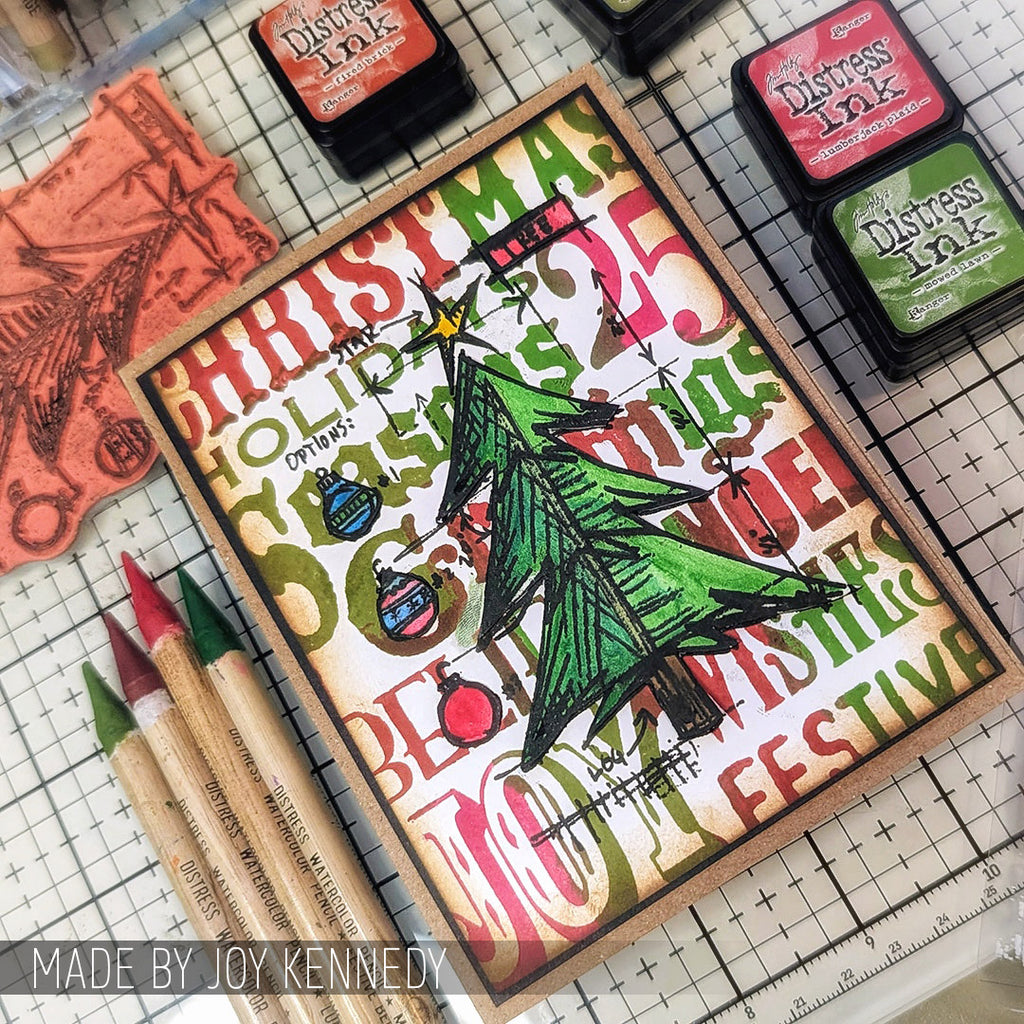 Tim Holtz Cling Rubber Stamps CHRISTMAS BLUEPRINT CMS135