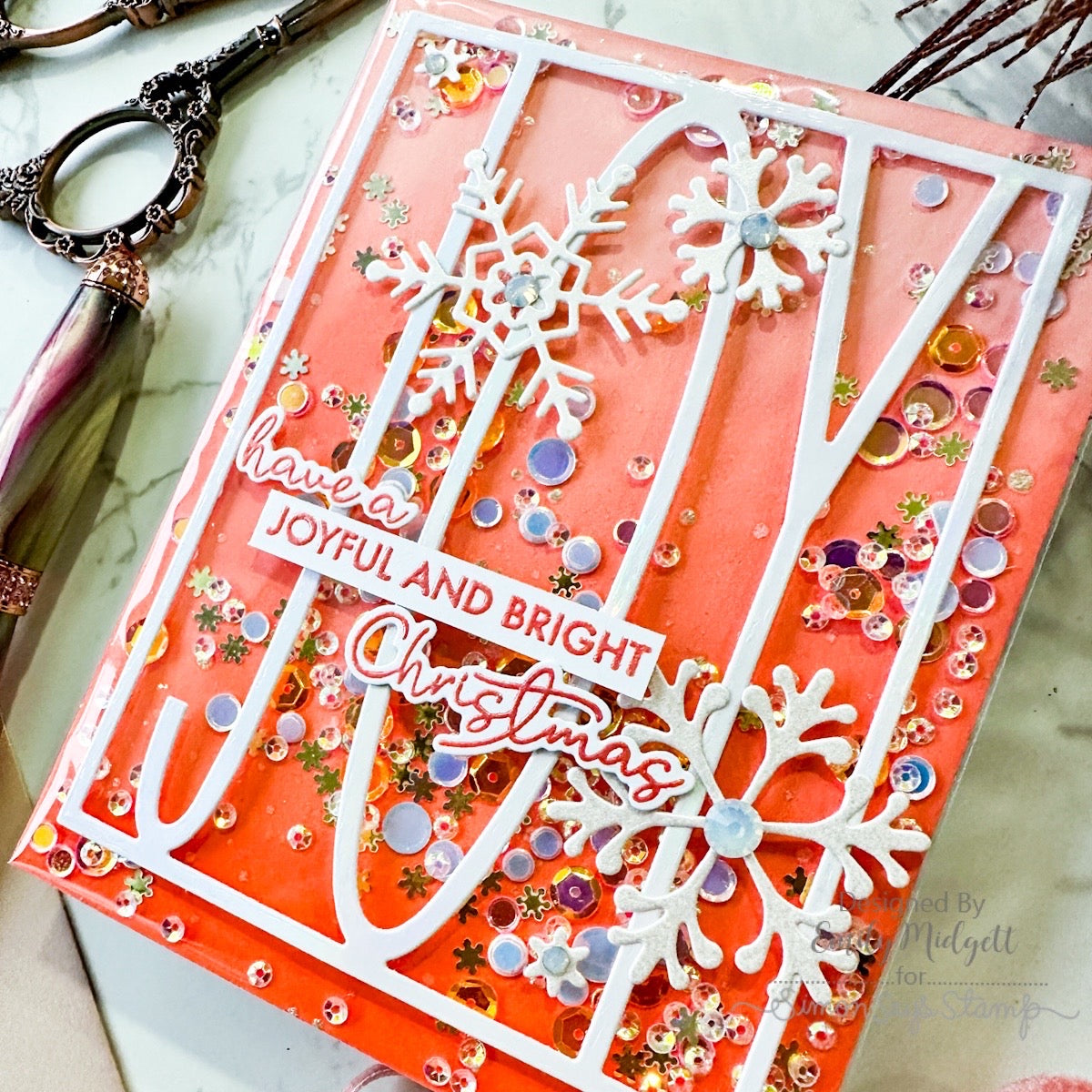 Simon Says Stamp Joy Cover Wafer Die 1424md And Everything Nice Christmas Card | color-code:ALT05