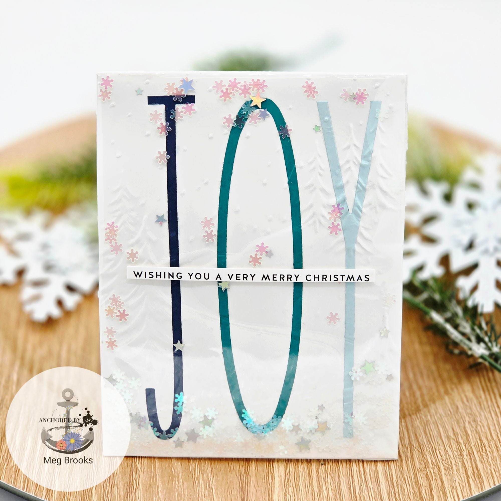 Simon Says Stamp Joy Cover Wafer Die 1424md And Everything Nice Christmas Card
