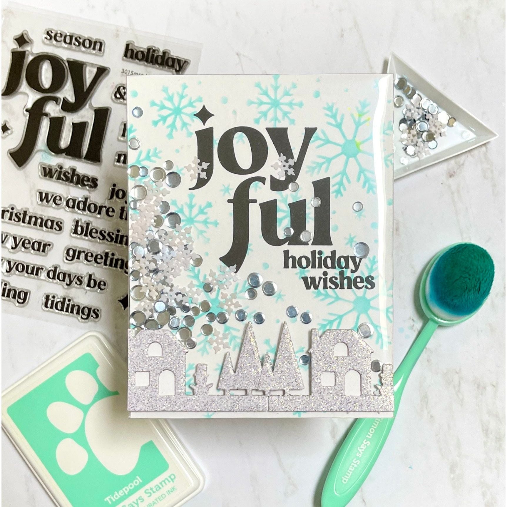 Simon Says Clear Stamps Joyful Greetings 3015msc Christmas Card | color-code:ALT04