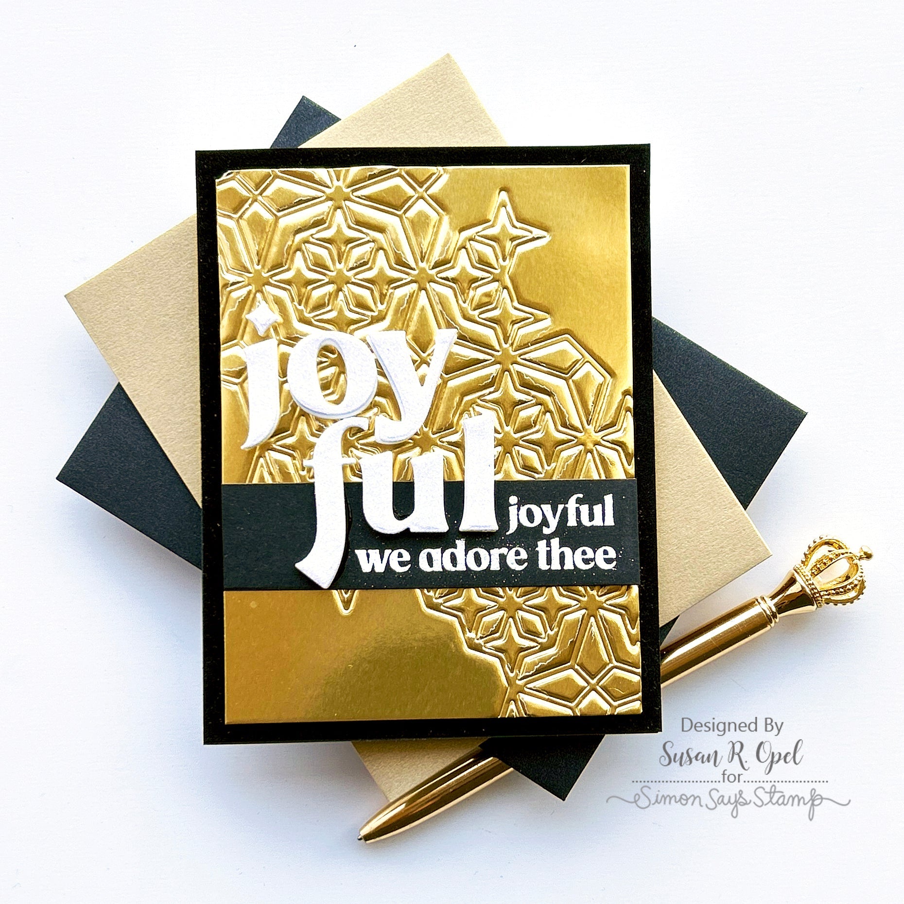 Simon Says Clear Stamps Joyful Greetings 3015msc Christmas Card