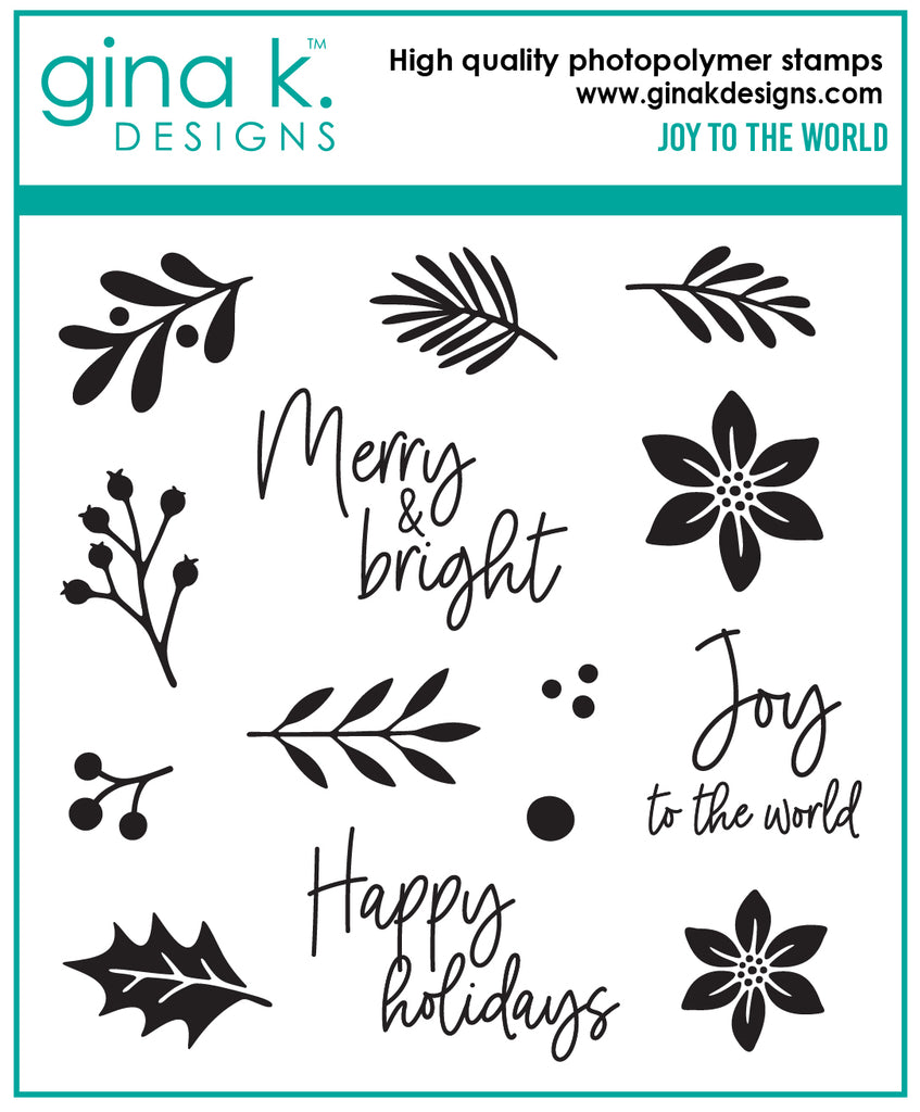 Gina K Designs Joy to the World Clear Stamps gkd188