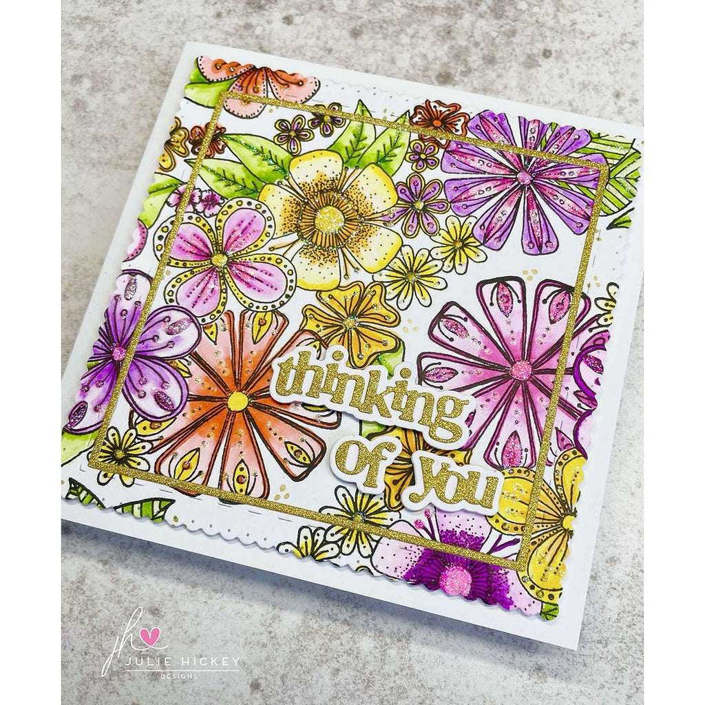 Julie Hickey Designs Blooming Bouquet Clear Stamps jh1083 vivid colors