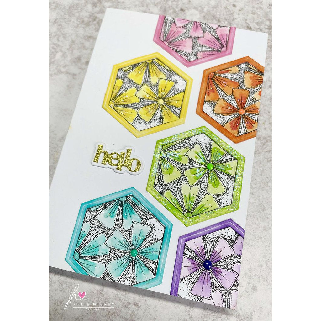 Julie Hickey Designs Blooming Delightful Clear Stamps jh1080 rainbow