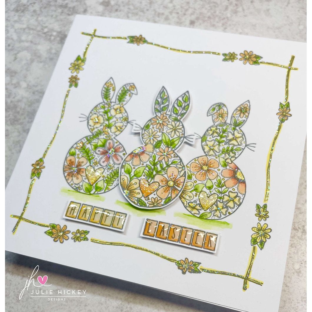 Julie Hickey Designs Bunnies Galore Clear Stamps jh1085 happy easter