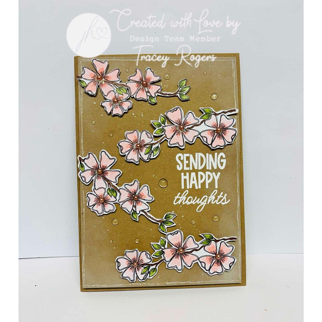 Julie Hickey Designs Cherry Blossom Clear Stamps jh1086 sending happy thoughts