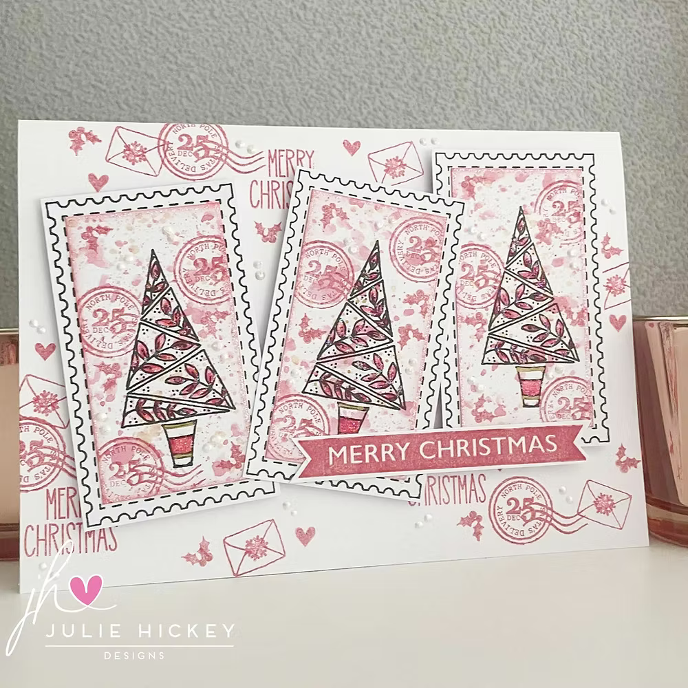 Julie Hickey Designs Christmas Postage and More Clear Stamps jh1094 merry christmas