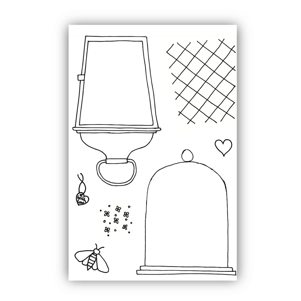 Julie Hickey Designs Emma's Lantern and Bell Jar Clear Stamps ds-es-1064
