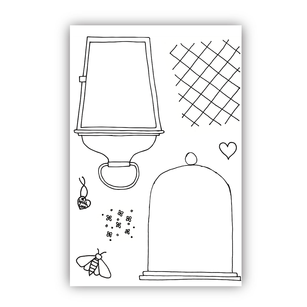 Julie Hickey Designs Emma's Lantern and Bell Jar Clear Stamps ds-es-1064