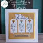Julie Hickey Designs FESTIVE Die Cut Foilables JHD-DCF-1009 merry christmas