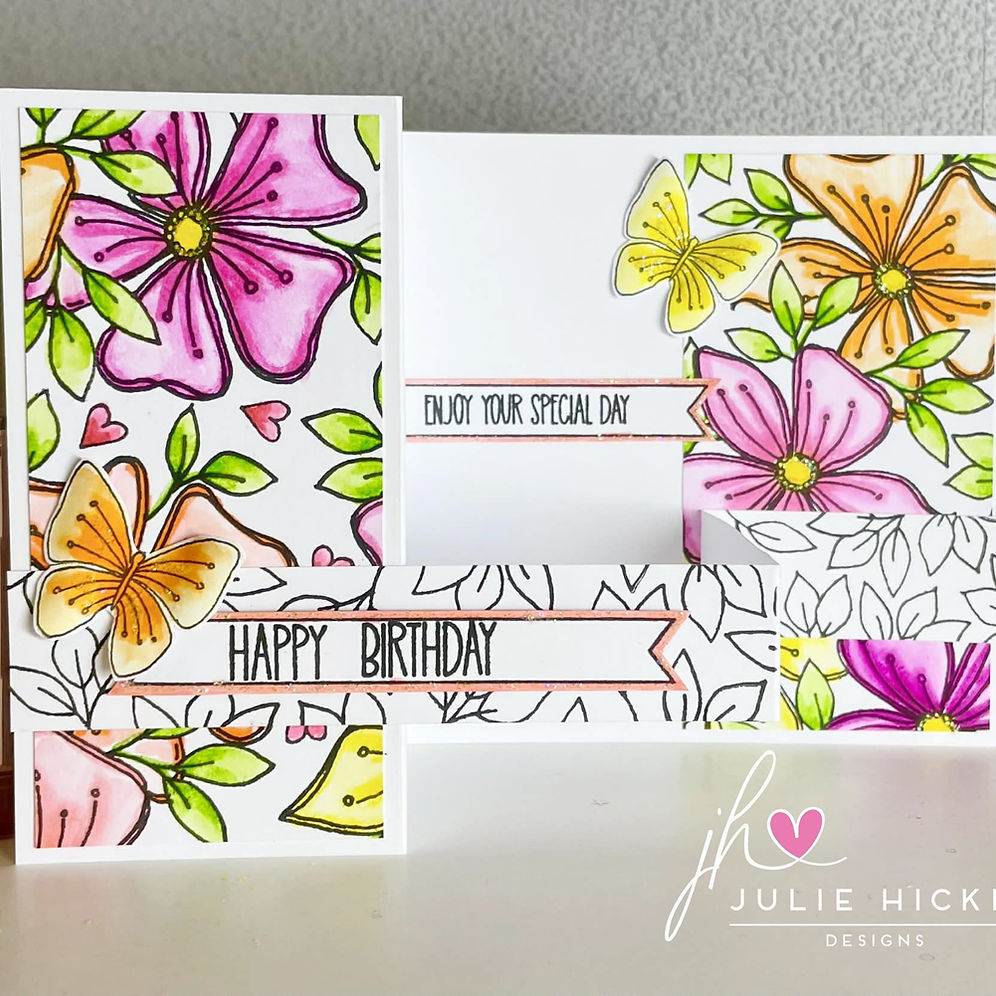 Julie Hickey Designs Fanciful Florals Clear Stamps jh1101 pink