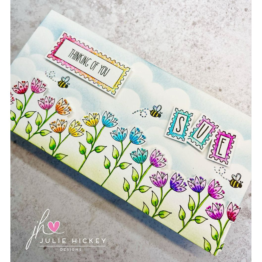 Julie Hickey Designs Floral Delights Clear Stamps jh1092 rainbow