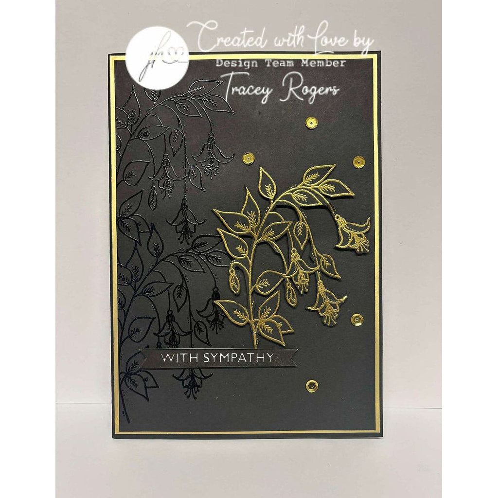 Julie Hickey Designs Fuchsia Clear Stamps jh1087 black and gold