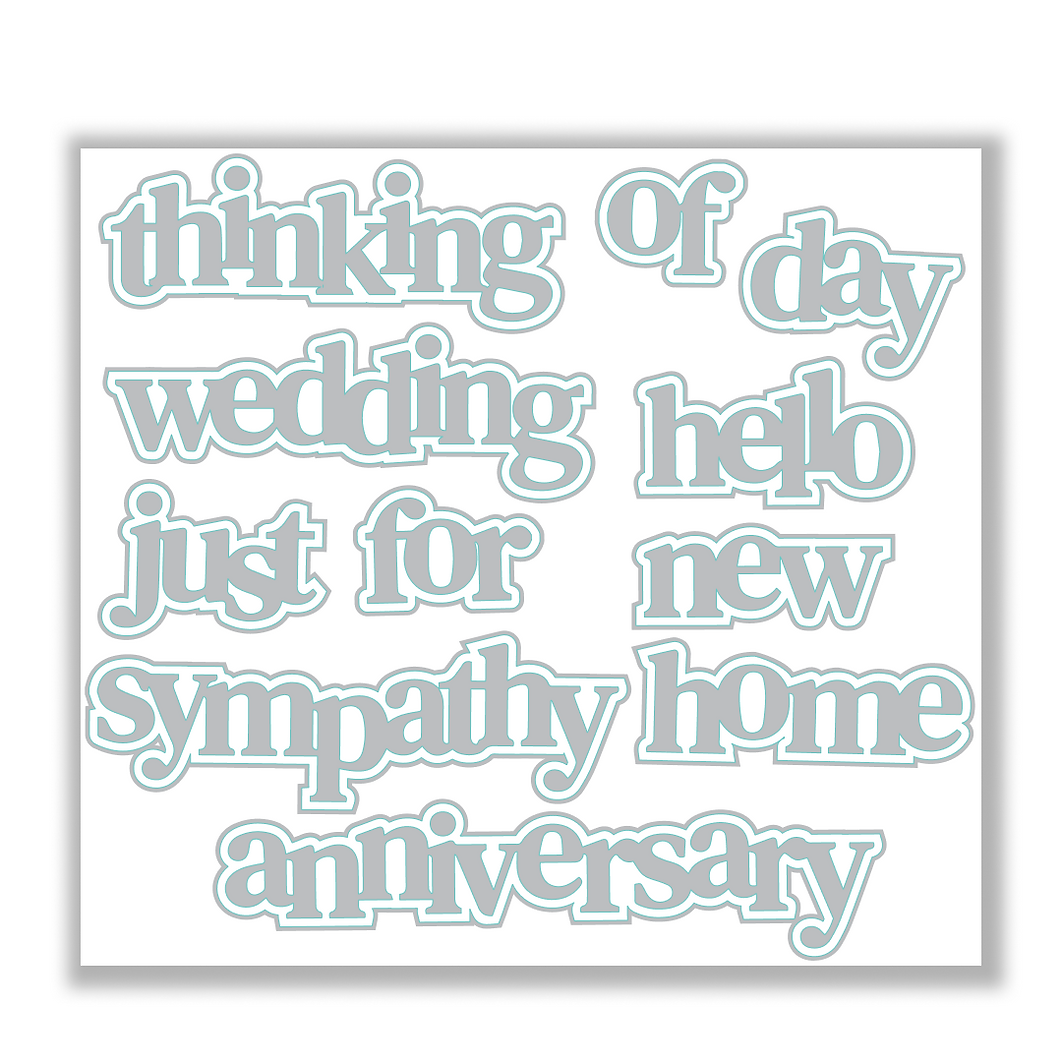 Julie Hickey Designs Hazel's Sentiment Medley 2 Dies ds-he-1068