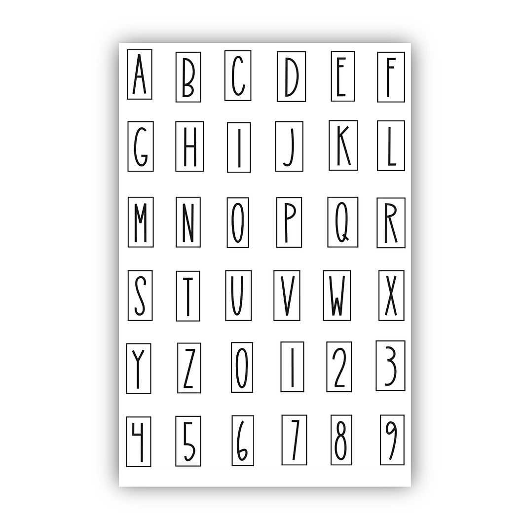 Julie Hickey Designs Letters and Numbers Tiles Clear Stamps jh1089