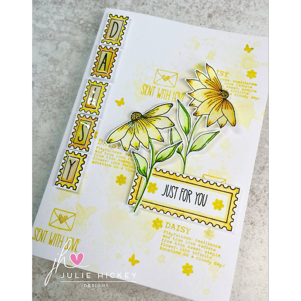 Julie Hickey Designs Letters and Numbers Tiles Clear Stamps jh1089 yellow