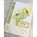 Julie Hickey Designs Letters and Numbers Tiles Clear Stamps jh1089 yellow