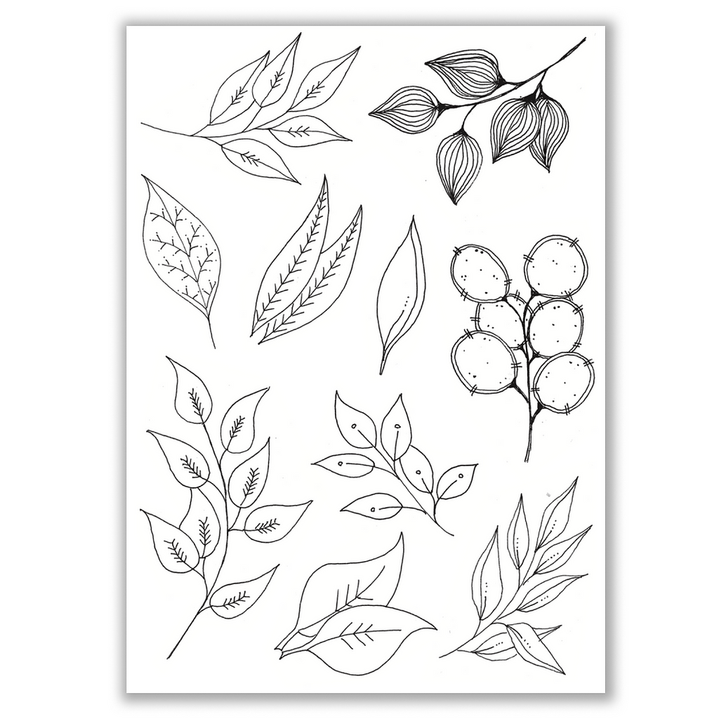Julie Hickey Designs Medley of Leaves 5 Clear Stamps jh1084