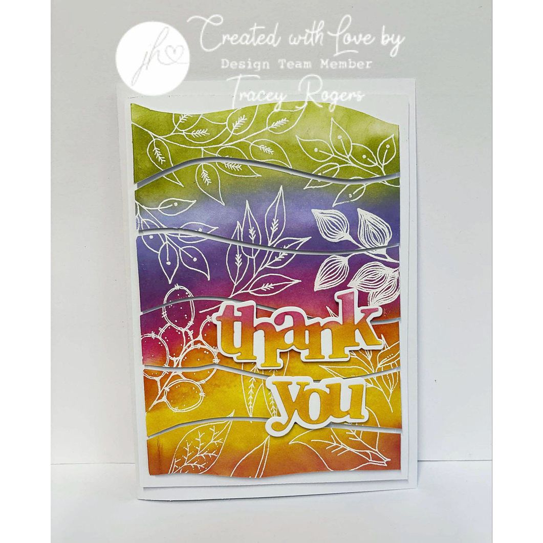 Julie Hickey Designs Medley of Leaves 5 Clear Stamps jh1084 thank you