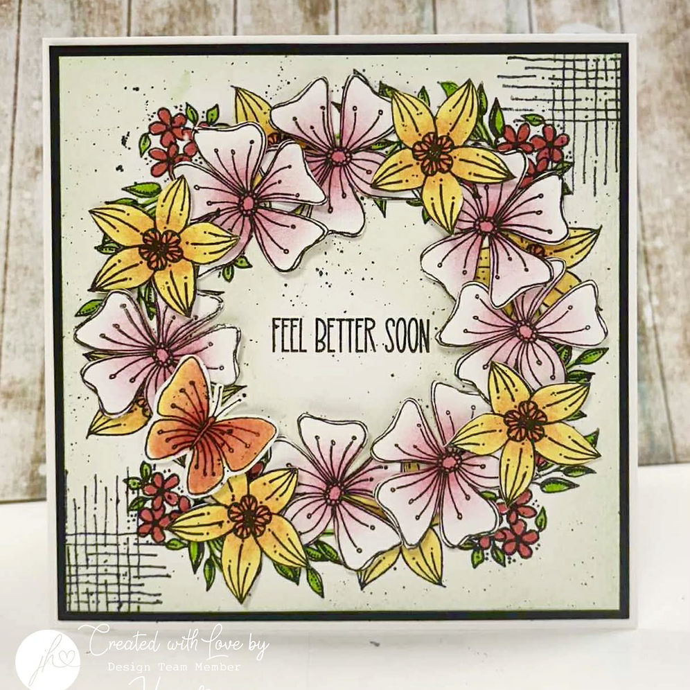 Julie Hickey Designs Nature's Garden 3 Clear Stamps jh1097 wreath