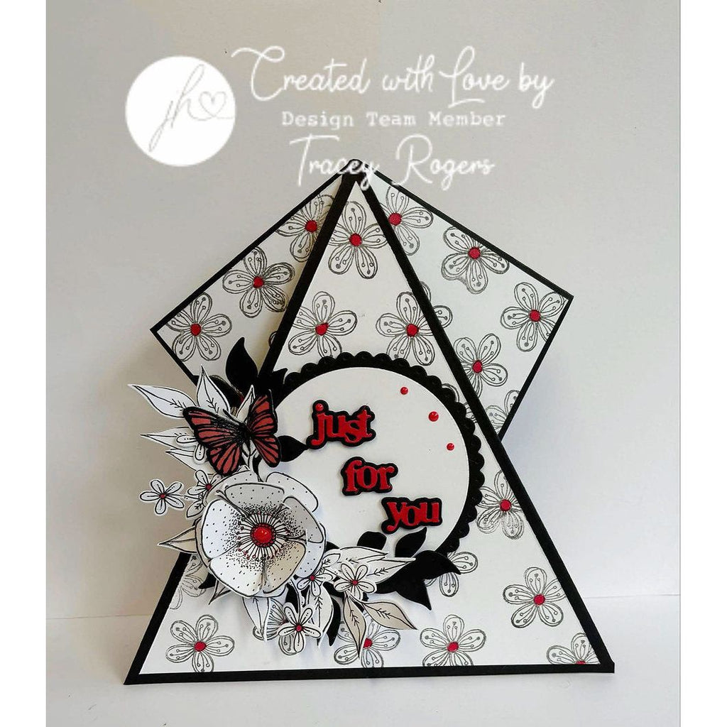 Julie Hickey Designs Perfectly Pretty Blooms Clear Stamps jh1082 black and white