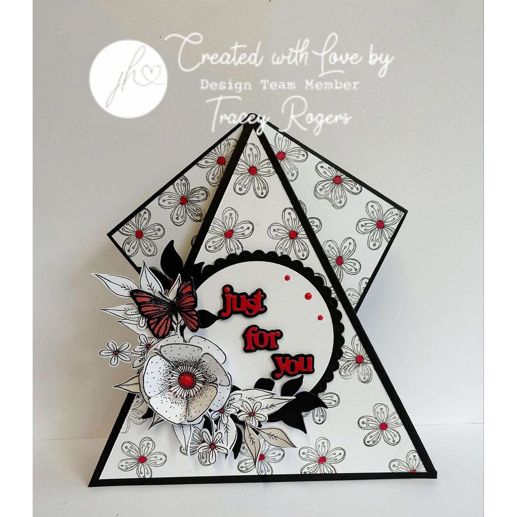 Julie Hickey Designs Perfectly Pretty Blooms Clear Stamps jh1082 black and white