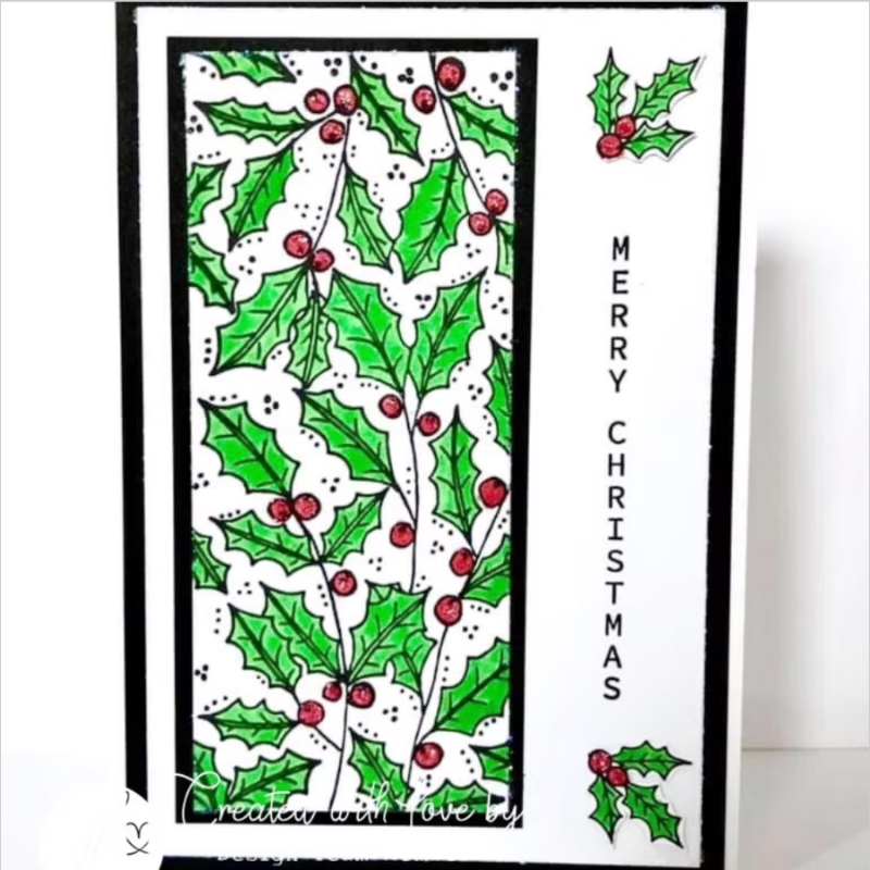 Julie Hickey Designs VERTICAL CHRISTMAS SENTIMENTS Clear Stamps JHE1030 holly