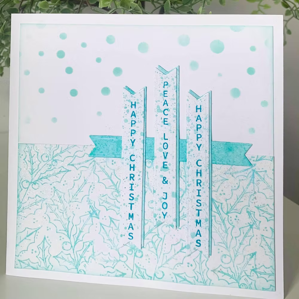 Julie Hickey Designs VERTICAL CHRISTMAS SENTIMENTS Clear Stamps JHE1030 polka dots