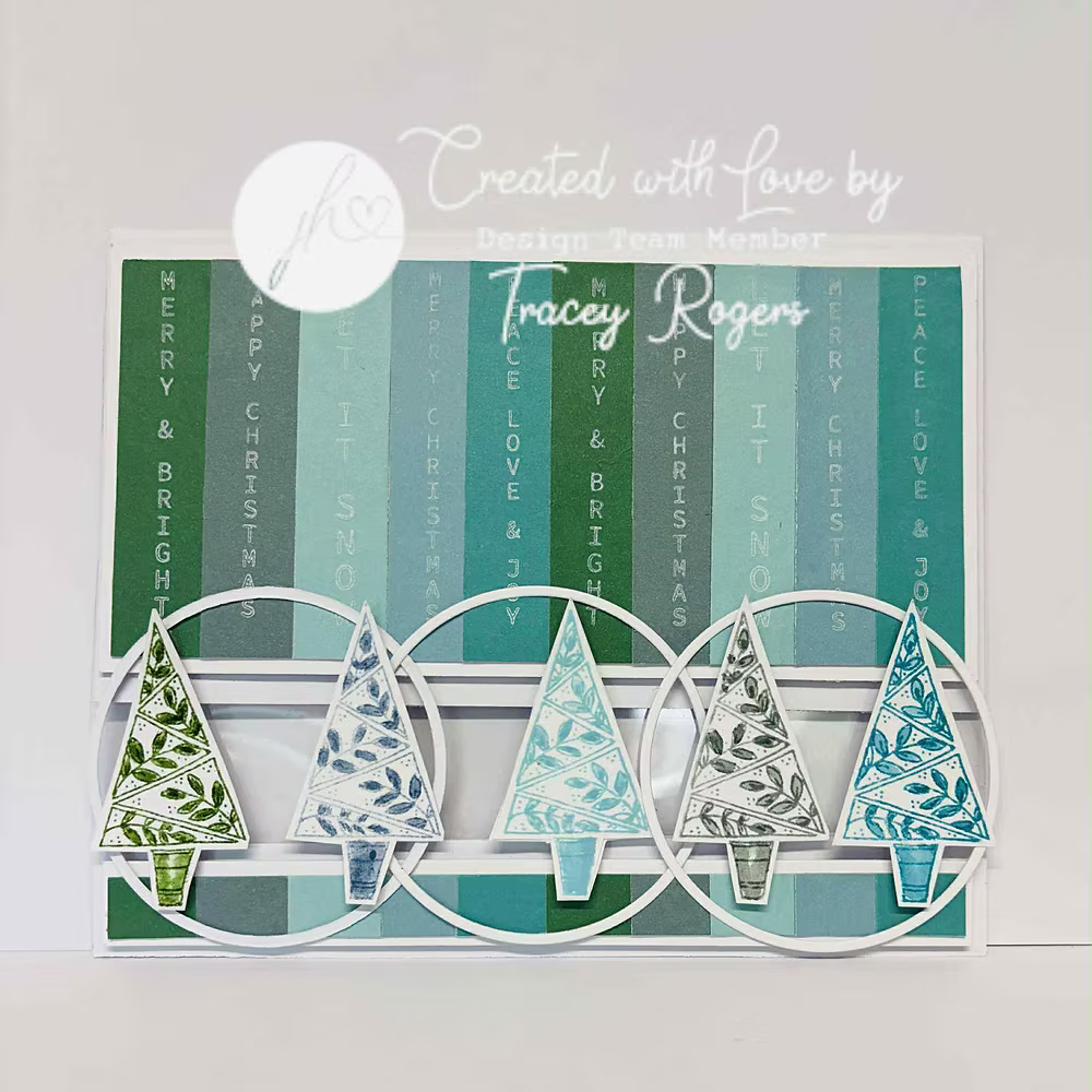 Julie Hickey Designs VERTICAL CHRISTMAS SENTIMENTS Clear Stamps JHE1030 trees