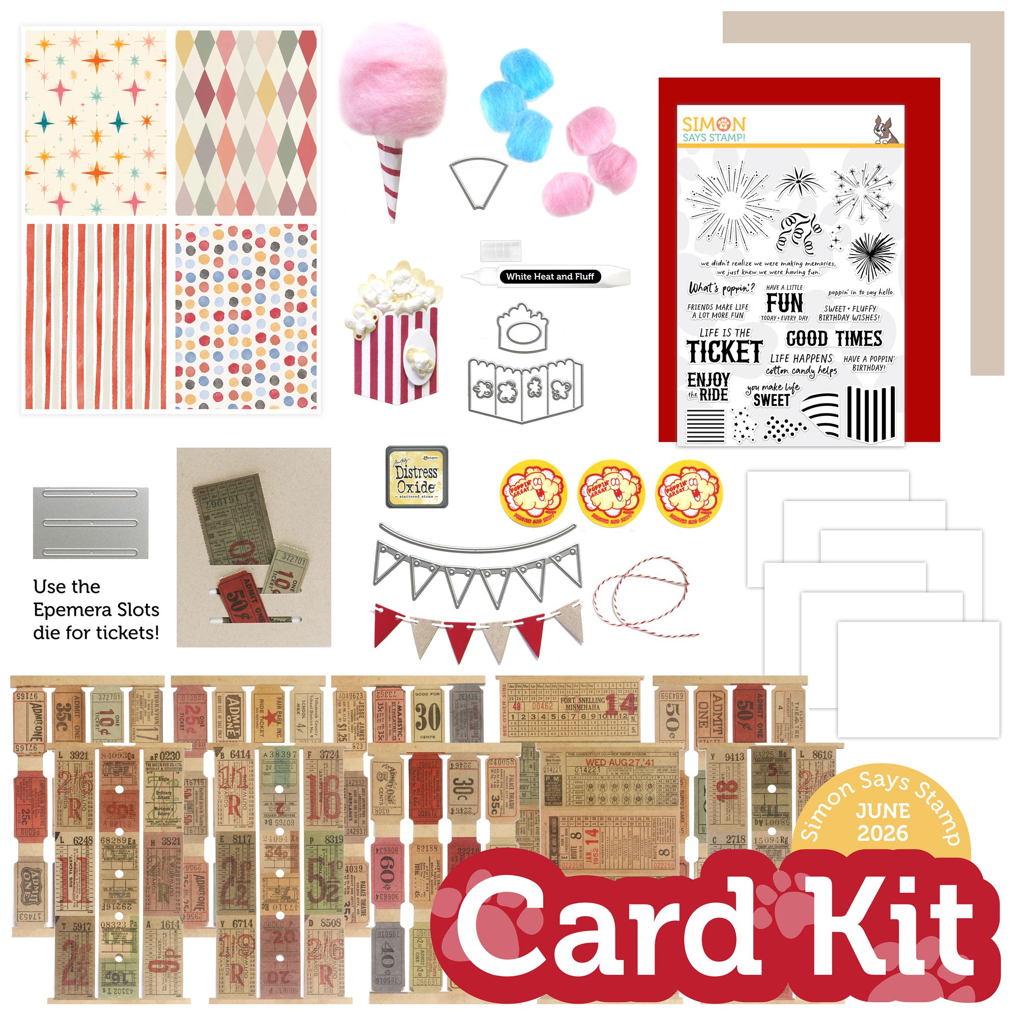 June 2026 Step Right Up Card Kit Flat lay