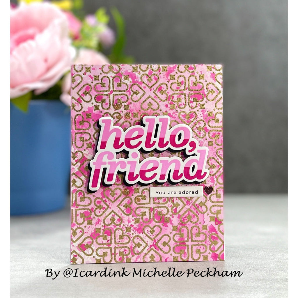 Simon Says Stencils Just My Type Friend 1015stc Sweetheart Friend Card