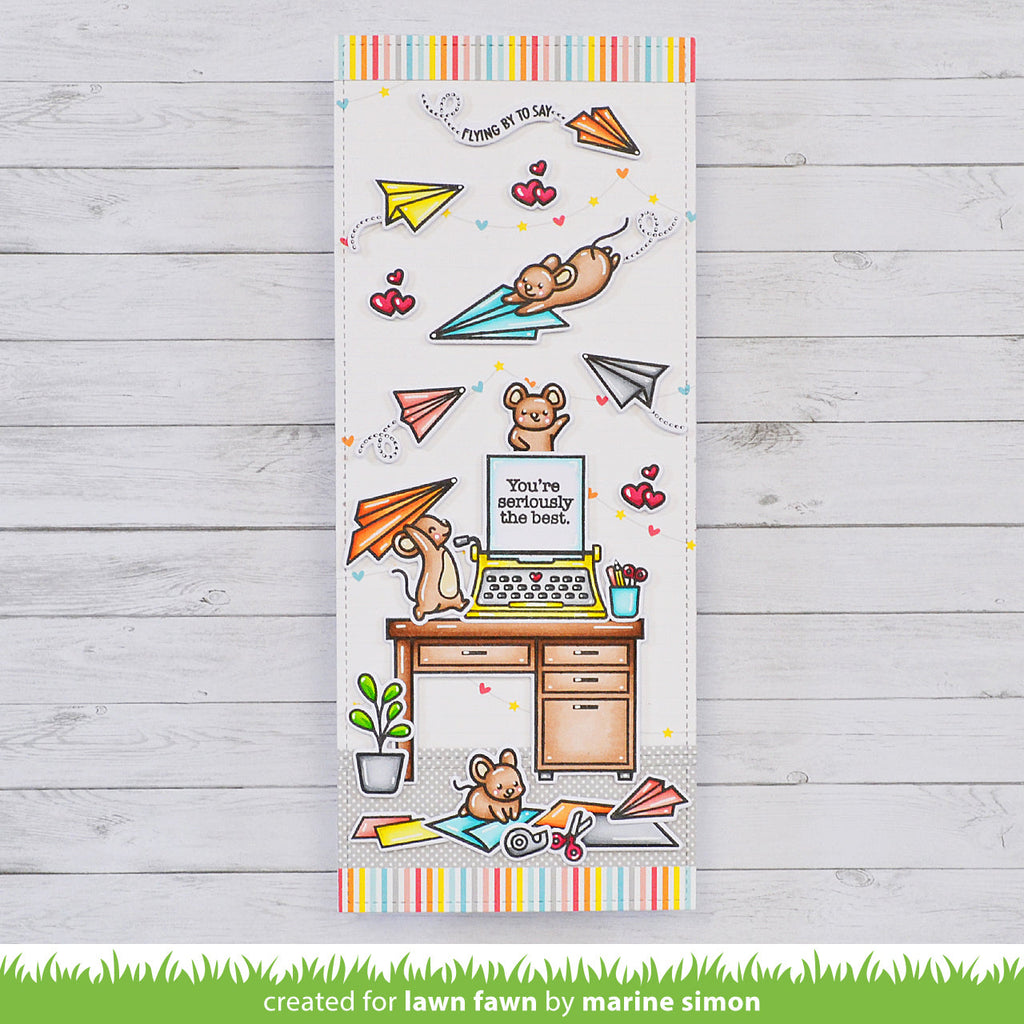 Lawn Fawn Just Plane Awesome Clear Stamps lf3130 Slimline the Best