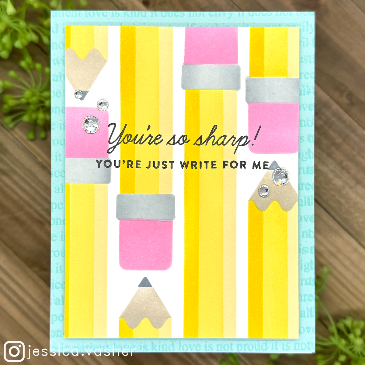 Simon Says Stamp Stencils Just Write Layered Pencils 1045stc Cheering for You Encouragement Card | color-code:ALT02