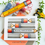 Simon Says Stamps Dies and Stencils Just Write set825jw Cheering for You Apology Card and Bookmark  | color-code:ALT02 Bobbi Hart Gray Pencils