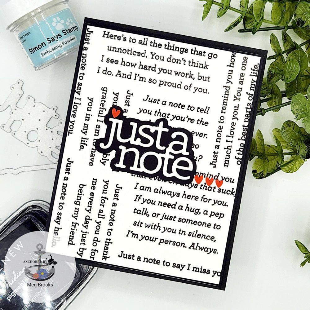 CZ Design Stamps and Dies Just a Note Notes set769jn Celebrate Just a Note Card