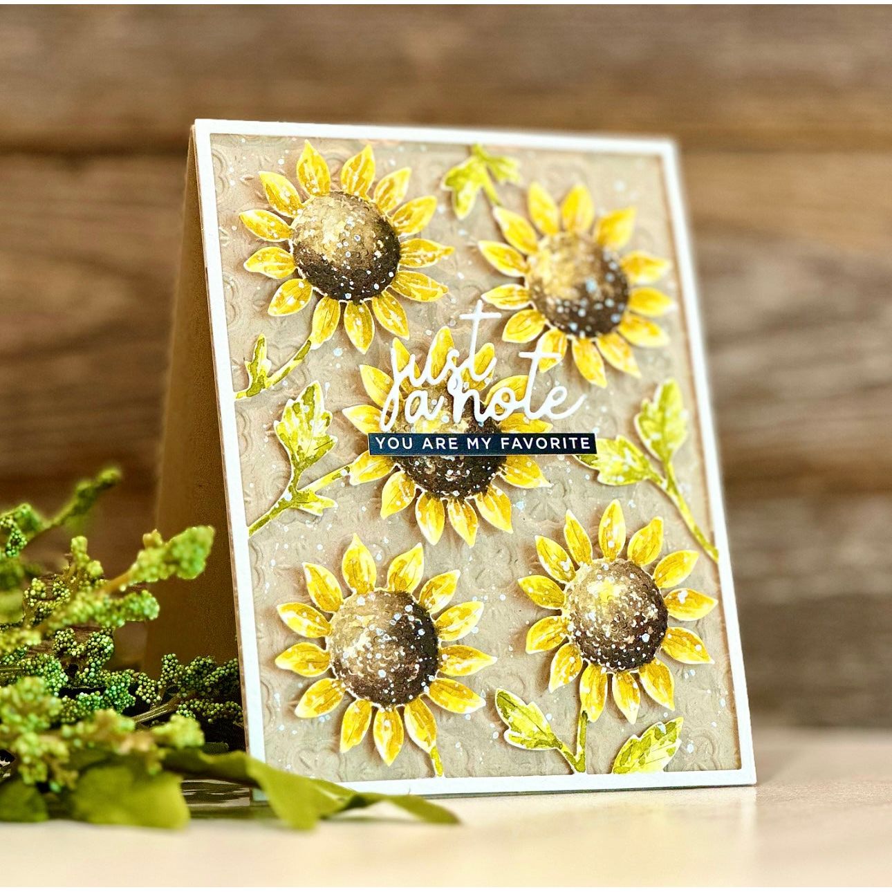 CZ Design Just A Note Wafer Dies czd202 Just A Note Sunflower Friend Card