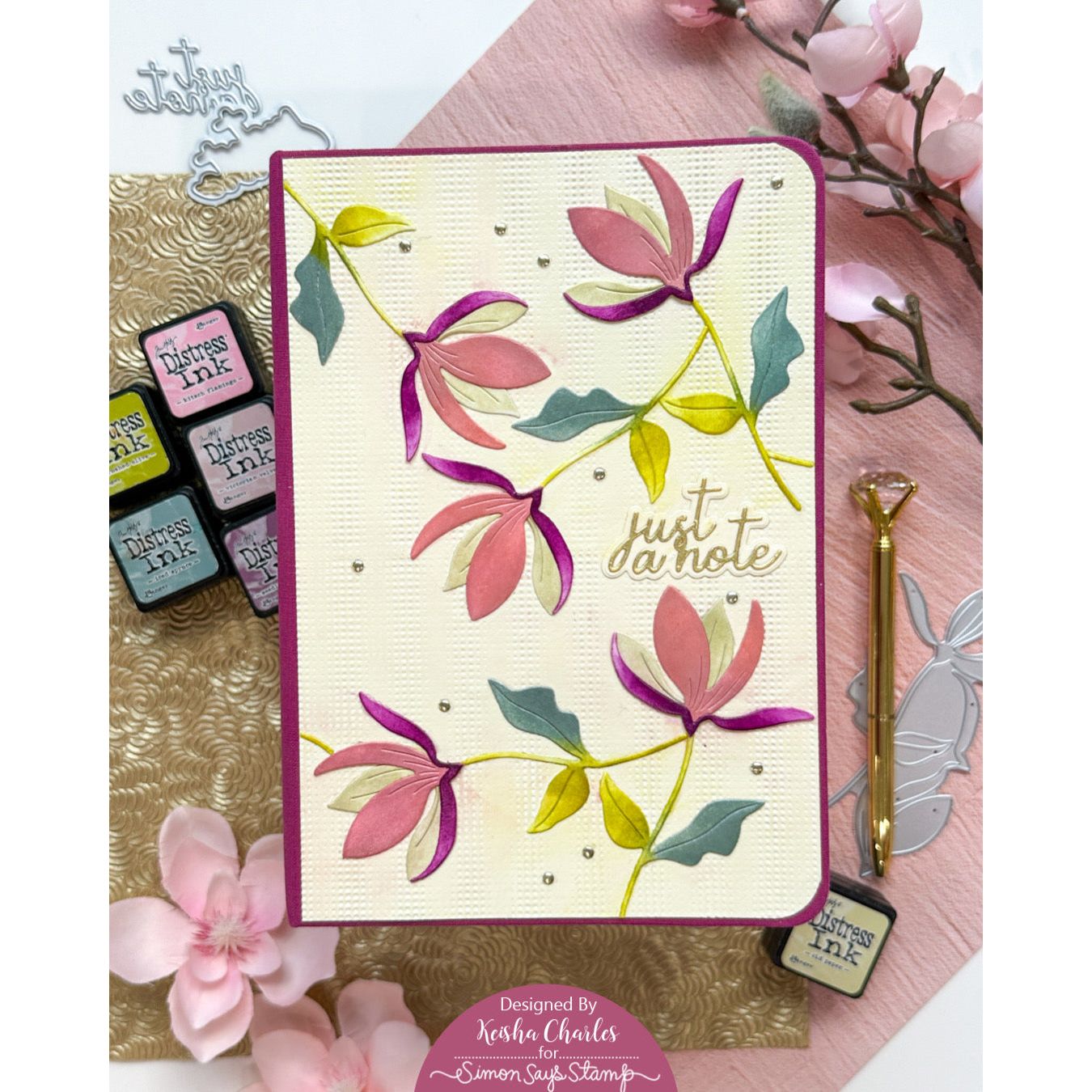 CZ Design Just A Note Wafer Dies czd202 Just A Note Floral Journal | color-code:ALT03