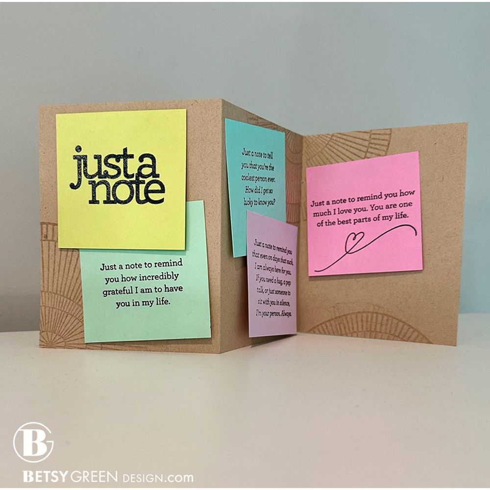 CZ Design Clear Stamps Just a Note Notes cz283c Celebrate Just a Note Card