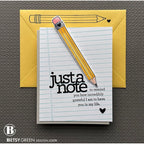 CZ Design Clear Stamps Just a Note Notes cz283c Celebrate Just a Note Card