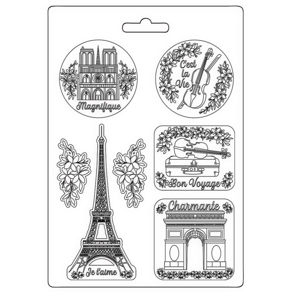 Stamperia Create Happiness Oh La La Tour Eiffel Soft Mold A4 k3pta4560
