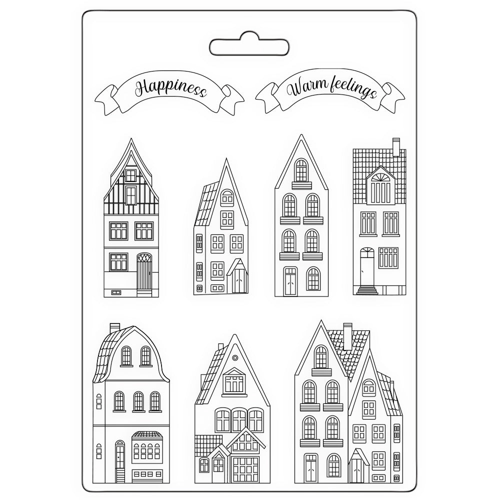 Stamperia Christmas Cozy Houses A4 Soft Mold k3pta4565