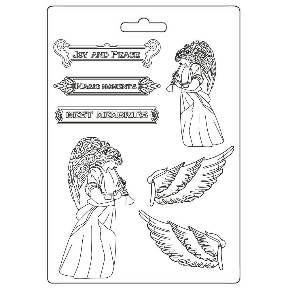 Stamperia Christmas Angel and Wings A5 Soft Mold k3pta5655
