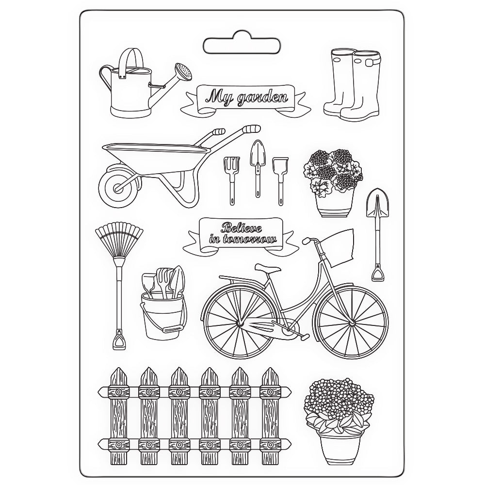 Stamperia Garden Tools Soft Mold A5 k3pta5661
