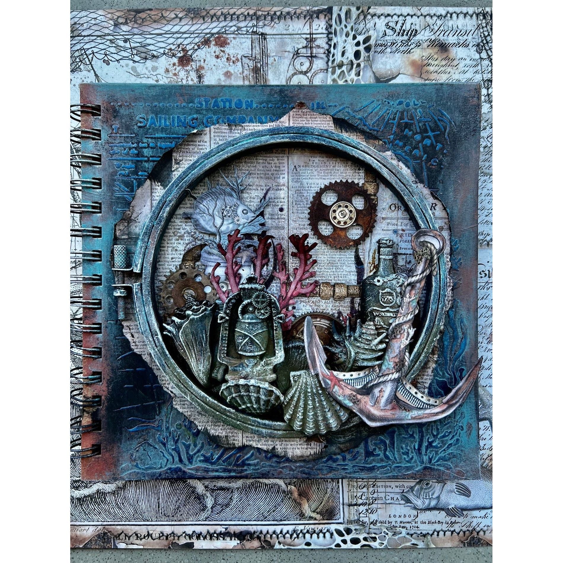 Stamperia Songs Of The Sea Adventure A6 Silicone Mold kacm20 journal page