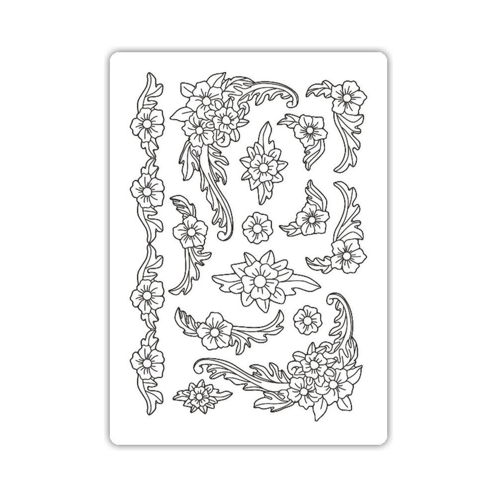Stamperia Precious Flower Corners Silicone Mold A5 kacma506