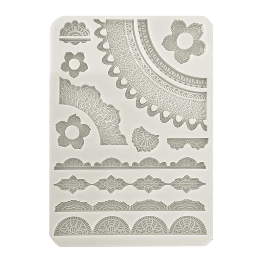 Stamperia Create Happiness Secret Diary Lace Borders Silicone Mold A5 kacma516