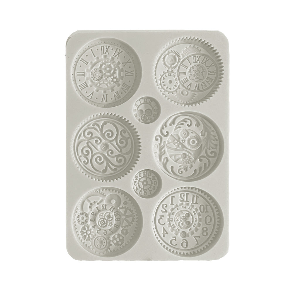 Stamperia Brocante Antiques Clocks A5 Silicone Mold kacma517
