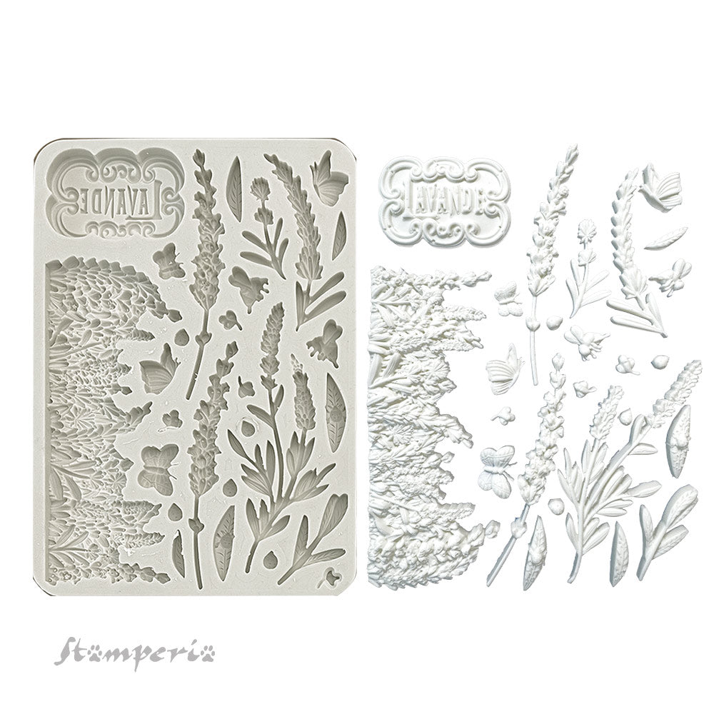 Stamperia Romantic Lavender Elements A5 Silicone Mold kacma530